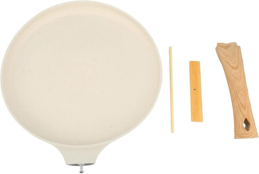 Koekenpan Ontbijtpan Koekenpan Pannenkoeken Bakken Maifan Steen Anti-aanbak 28cm Diameter Beige
