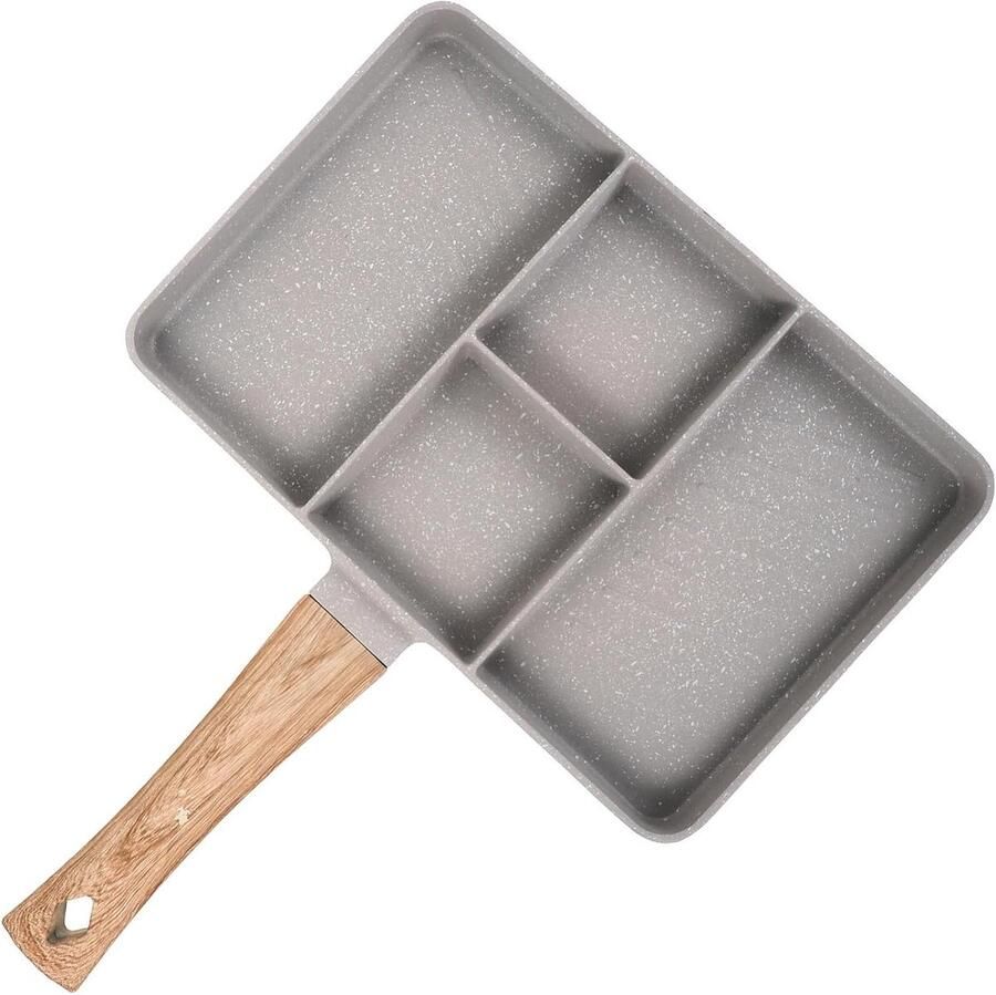Koekenpan Ontbijtpan Splitpan Omeletten Bakken Vier Delen 35 cm Zwart