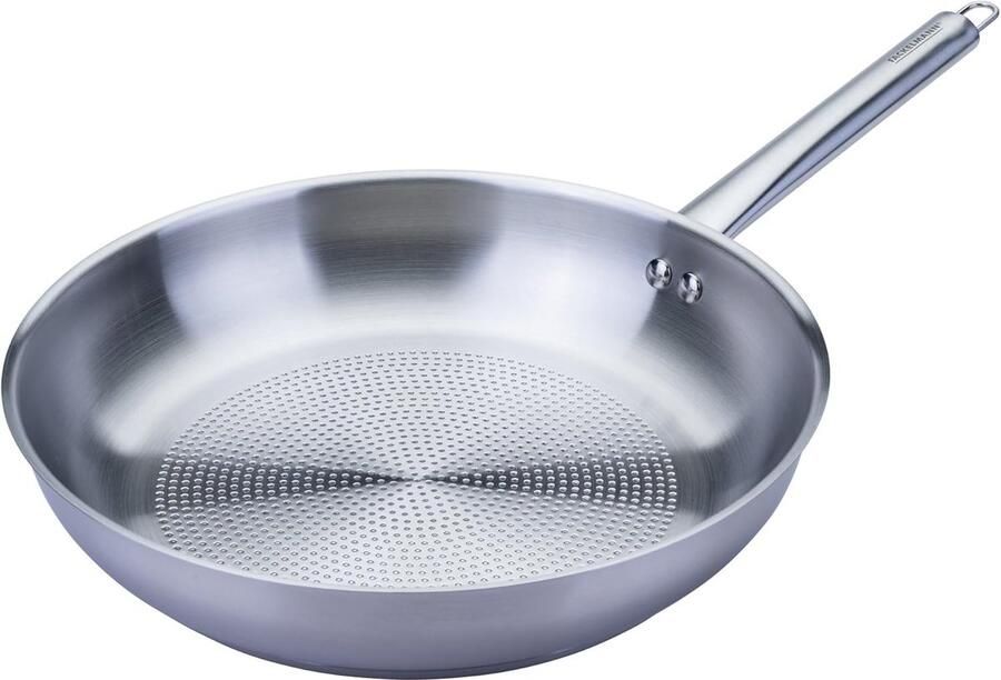 Koekenpan ovaal Braadpan roestvrij staal Scherp aanbraden Optimale warmteverdeling Ø 28 cm Zilver