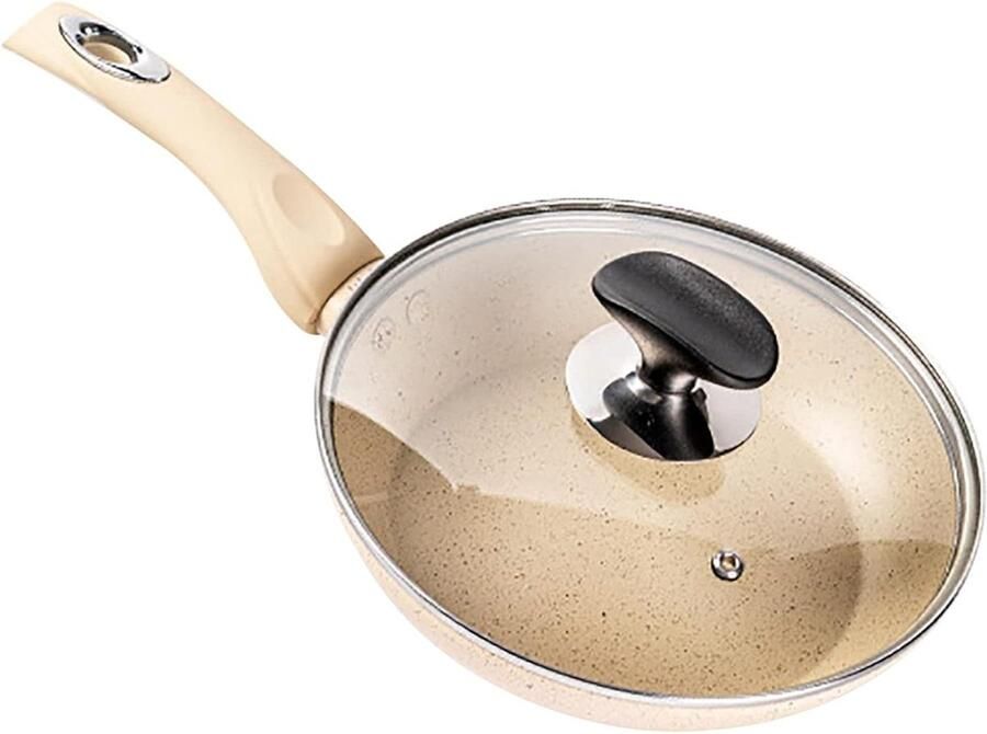 Koekenpan Pannenkoekenpan antiaanbak Lekker koken Graniet coating 20 cm Beige