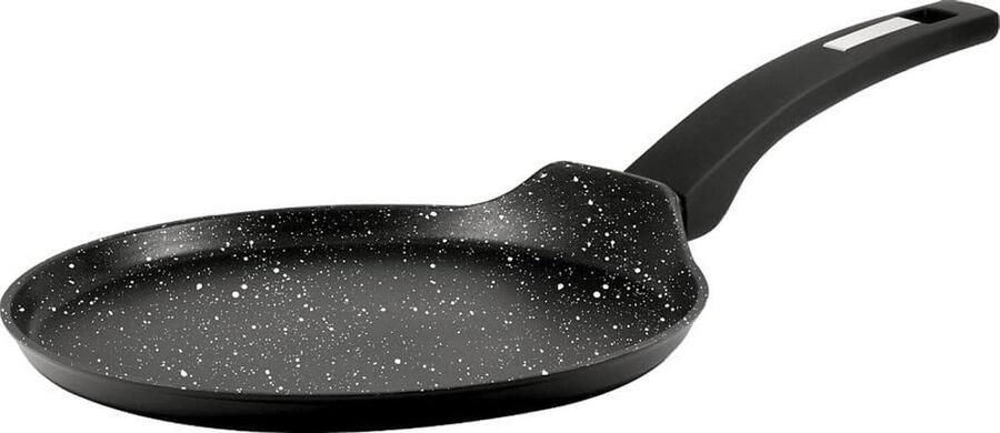 Koekenpan Pannenkoekenpan Crêpe Pannenkoeken Bakken Steeneffect Coating Ø24 cm Zwart