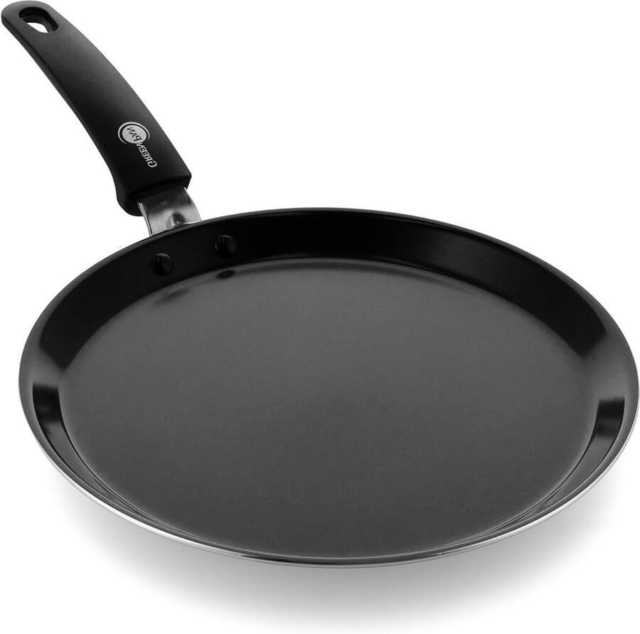Koekenpan met anti-aanbaklaag Pannenkoeken Bakken PFAS-vrije keramische laag 28 cm Zwart