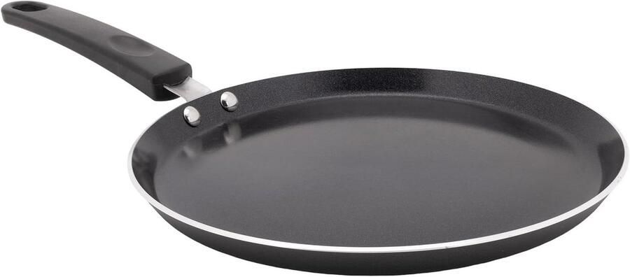 Pannenkoekenpan Aluminium Koekenpan Rond Pannenkoeken Bakken PFAS-Vrij Non-stick 25 cm Diameter Zwart