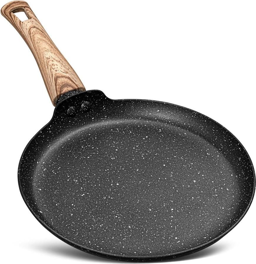 Koekenpan Pannenkoekpan Tawa Ontbijt Bakken Milieuvriendelijke Coating 24cm Diameter Zwart