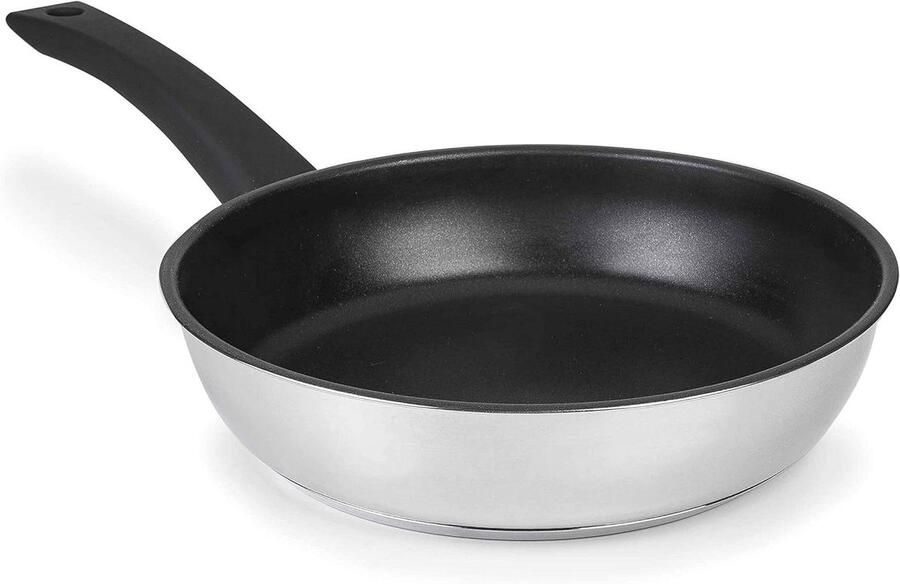 Koekenpan plat Koken en bakken Energiebesparend Diameter 18 cm Zilverkleurig