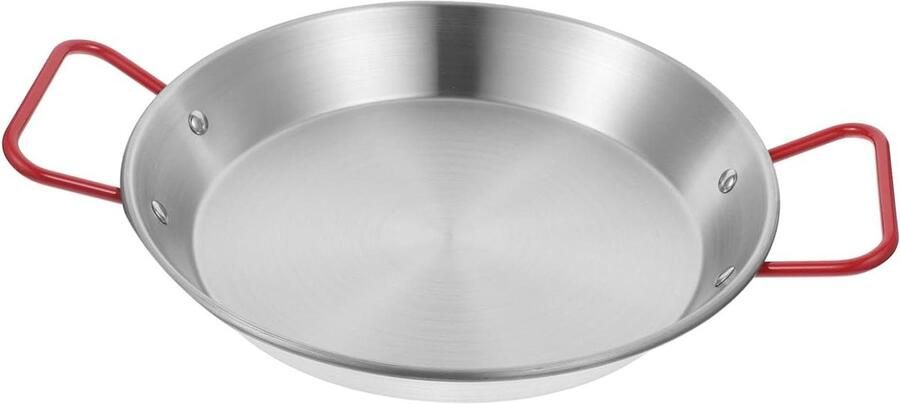 Koekenpan Platte Bodem Roestvrij Staal Pan Eten Bakken Gelijkmatige Warmtegeleiding 20 cm Diameter Zilver