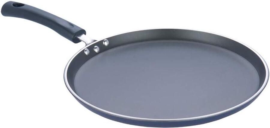 Koekenpan Platte pan Lekkere pannenkoeken bakken 3 lagen antiaanbaklaag 30 cm Zwart