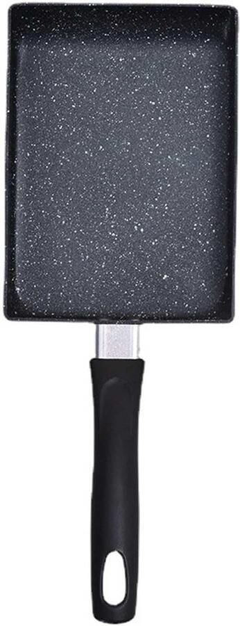 Koekenpan Rechthoekig Omelet Pan Ontbijt Maken Antiaanbaklaag 15 x 18 cm Zwart