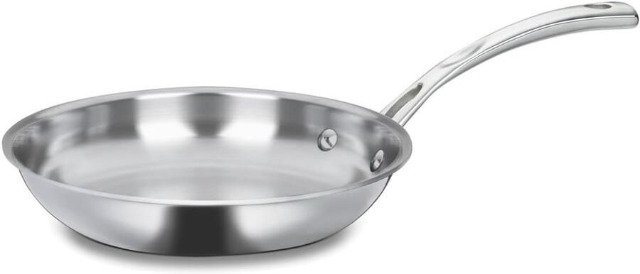 Koekenpan Roerbakpan Bakpan Dagelijks Koken Tri-Ply Roestvrij Staal 20 cm Zilver