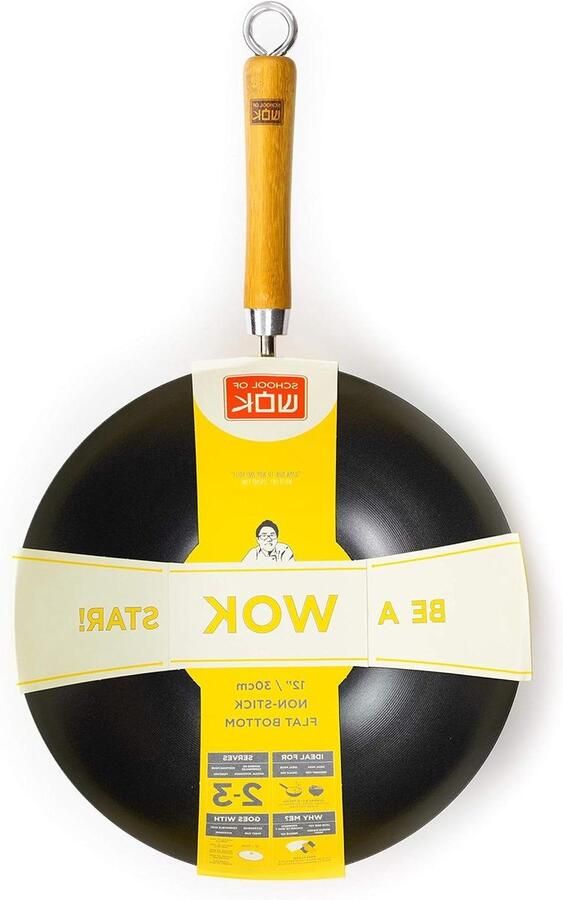 Koekenpan Roerbakpan Wok Aziatisch Koken Antiaanbaklaag 30 cm Zilver