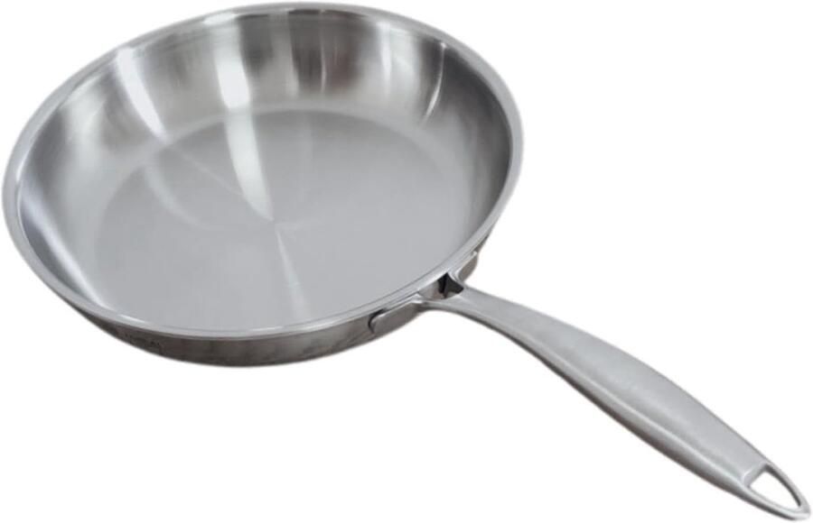 Koekenpan Roestvrij Staal Biefstukpan Wok Dagelijks Koken Stevige Hittebestendige Steel 20 cm Diameter Zilver