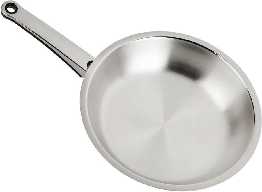 Koekenpan Roestvrij staal Gezond Koken Gelijkmatige warmte 20 cm Zilver