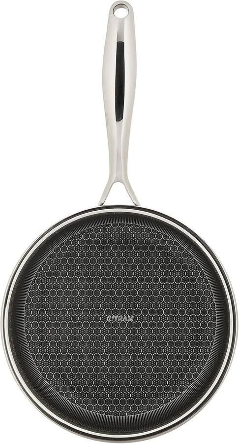 Koekenpan Roestvrij Staal Koekenpan Anti-aanbak Gezond Koken Honingraatstructuur 20 cm Zilver