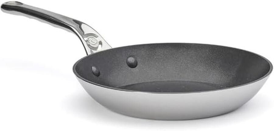 Koekenpan Roestvrij Staal Koekenpan Antiaanbak Gevoelige Gerechten Bakken Met Antiaanbaklaag 20 cm Zilver