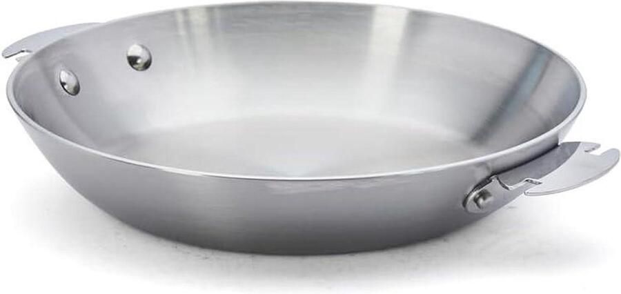 Koekenpan Roestvrij Staal Koekenpan Inductie Gelijkmatig Bakken Afneembaar Handvat 24 cm Zilver