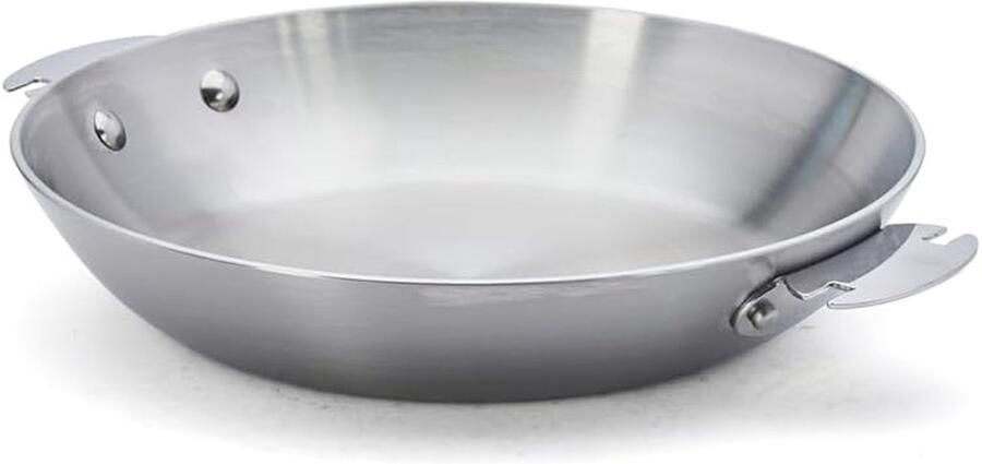 Koekenpan Roestvrij Staal Koekenpan Inductie Gelijkmatig Koken Afneembaar Handvat 24 cm Zilver