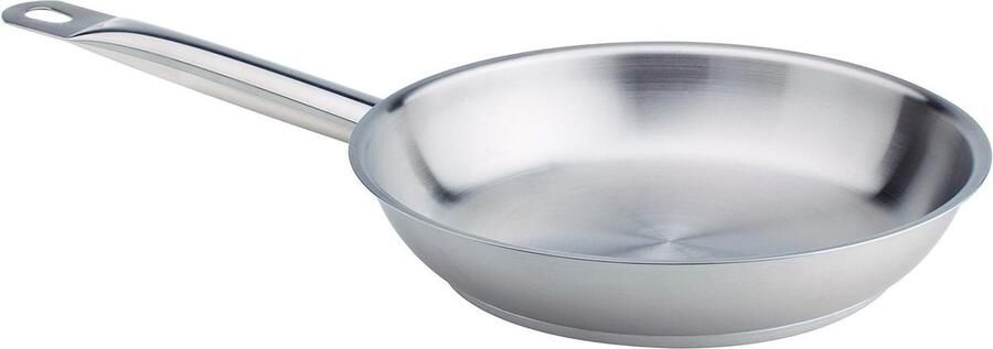 Koekenpan Roestvrij Staal Koekenpan Inductie Koken en Bakken Duurzame Constructie 36 cm Diameter Zilverkleurig