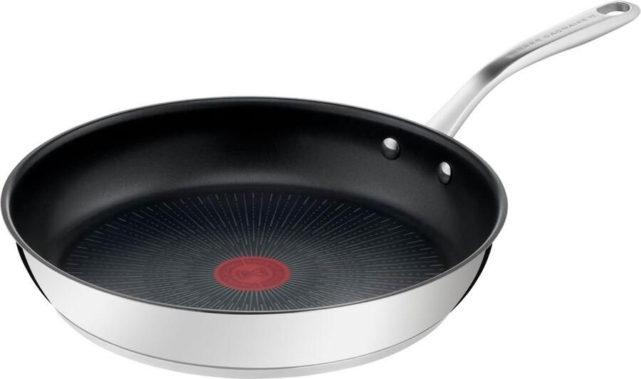 Koekenpan Roestvrij Staal Koekenpan met Antiaanbaklaag Sauteren en Grillen Krasbestendige Titanium Coating 28 cm Roestvrij Staal