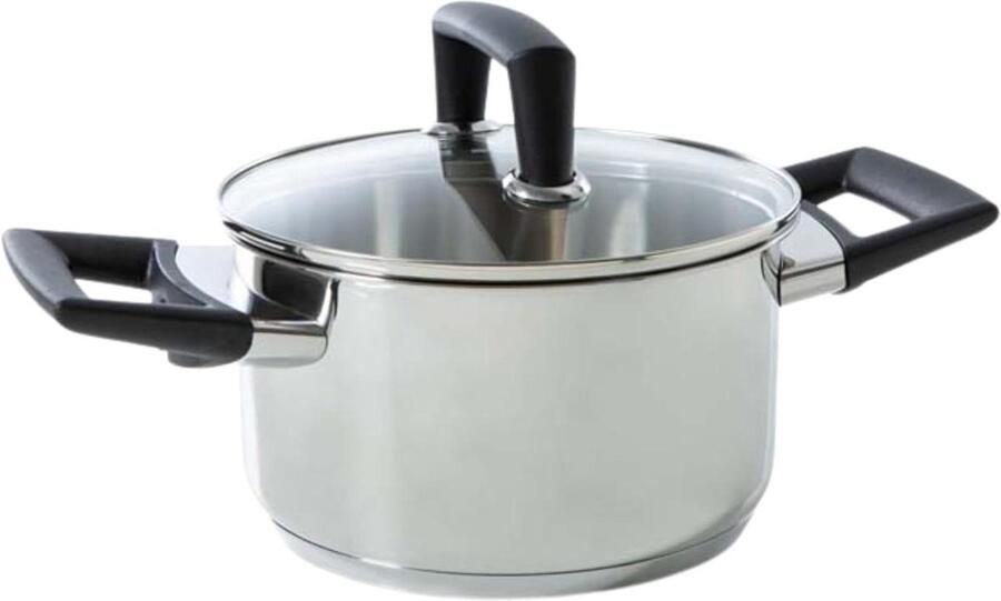 Koekenpan Roestvrij Staal Koekenpan met Deksel Veelzijdig Koken Koud Blijvend Handvat 16 cm Zilver