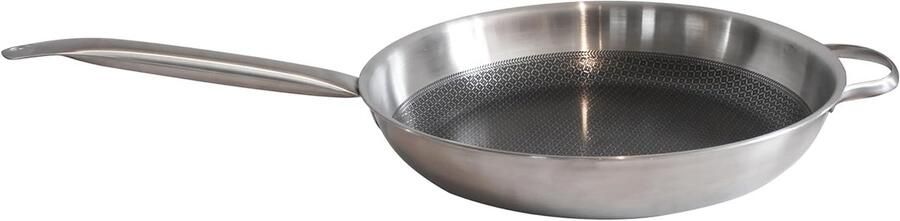 Koekenpan Roestvrij Staal Koekenpan PFAS-vrij Dagelijks Koken Minerale Anti-aanbaklaag 32 cm Zilver