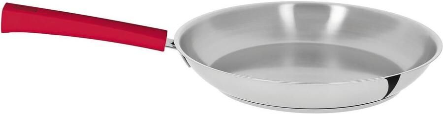 Koekenpan Roestvrij Staal Koekenpan Vast Handvat Koken op Inductie Gegoten Handvat 28 cm Zilver