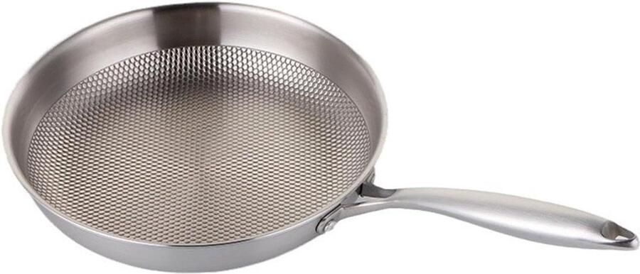 Koekenpan Roestvrij Staal Koekenpan Zonder Coating Thuis Koken Antiaanbaklaag Niet gespecificeerd Zilver