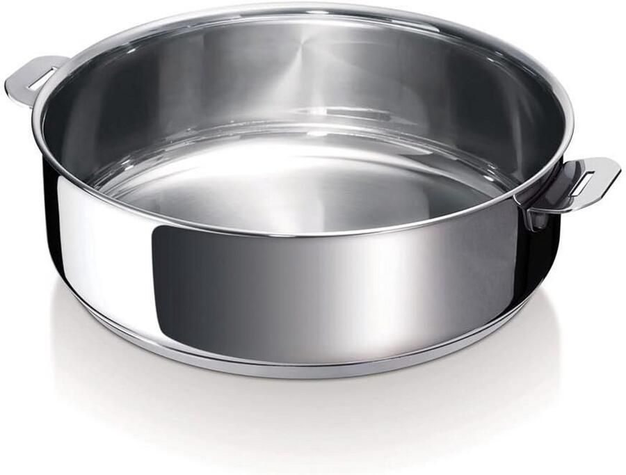 Koekenpan Roestvrij Staal Koekepan Keukenpan Koken Bakken Inductie Geschikt 24 cm Zilver