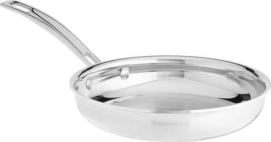 Koekenpan Roestvrij Staal Steelpan Koekenpan Koken en Bakken Druppelvrije Gietrand 20 cm Zilver