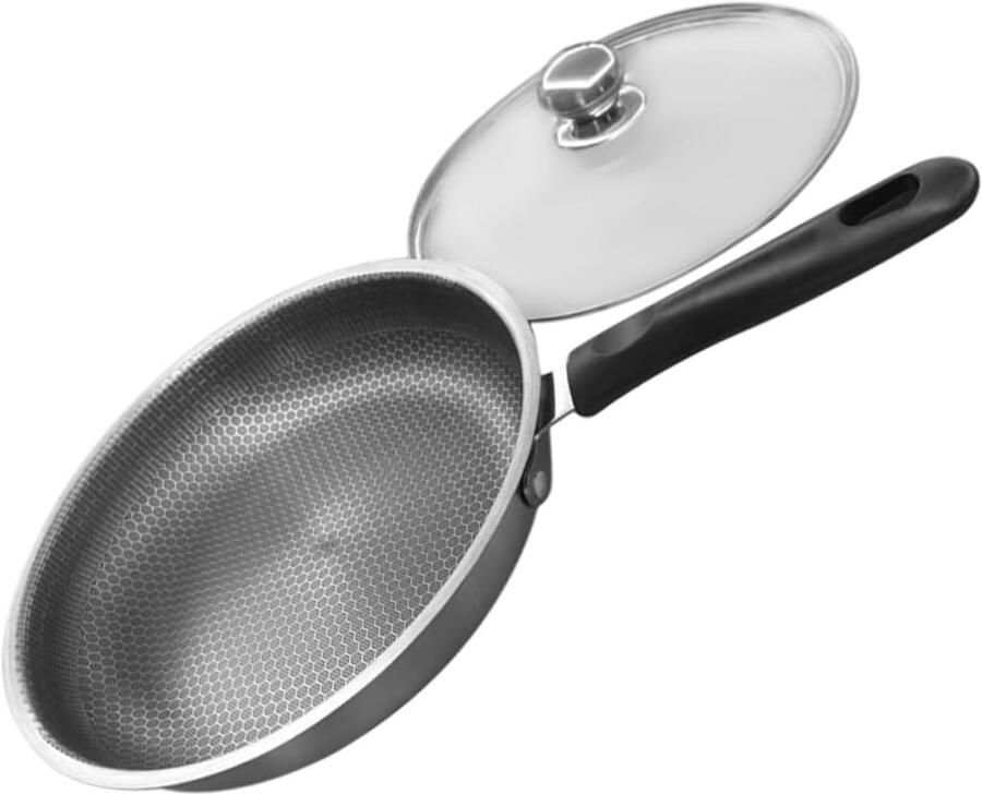 Koekenpan Roestvrij Staal Wokpan Koekenpan Pannenkoeken Bakken Antiaanbaklaag 45x28x6 cm Multicolor