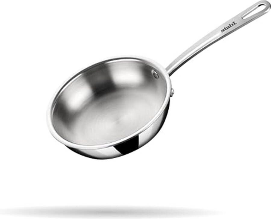 Koekenpan Roestvrijstaal 18 cm Inductie & Gasfornuis Compatible Ideaal voor Kleine Porties