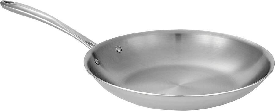 Koekenpan Roestvrijstaal Dagelijks Koken Tri-Ply Clad Constructie 30 cm Gepolijst