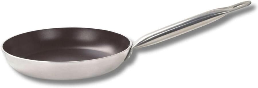 Koekenpan Roestvrijstaal Keukenpan Anti-aanbak Gezond Koken PFAS-vrije Keramische Coating 28 cm Grijs