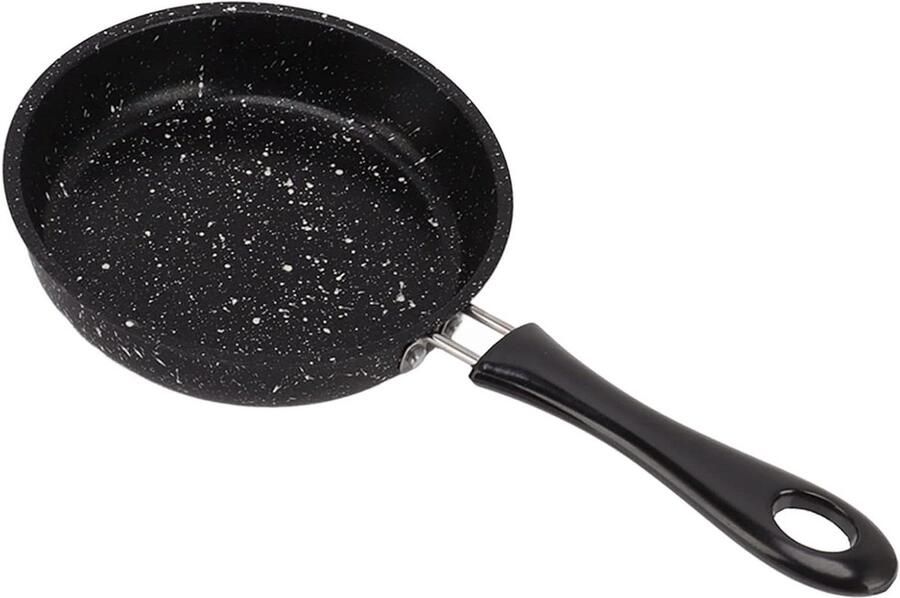 Koekenpan Roestvrijstaal Koekepan Bakpan Gezond Koken Anti-aanbaklaag 14CM Zwart