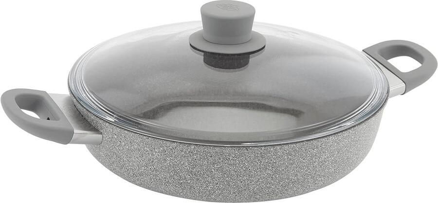 Koekenpan Rond Koekenpan Pan Bakken en Braden Gegoten Aluminium 5 Liter Grijs