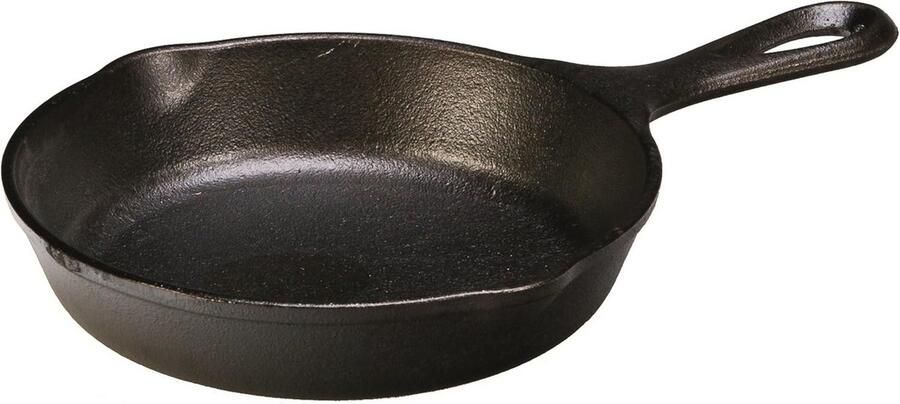 Koekenpan Rond Koken en Bakken Gietijzeren Pan 16.5 cm Zwart