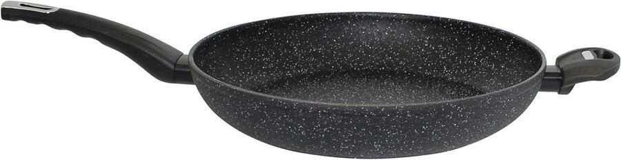 Koekenpan Rond Lage Vet Frituren Micro-honingraat Structuur 32 cm Zwart