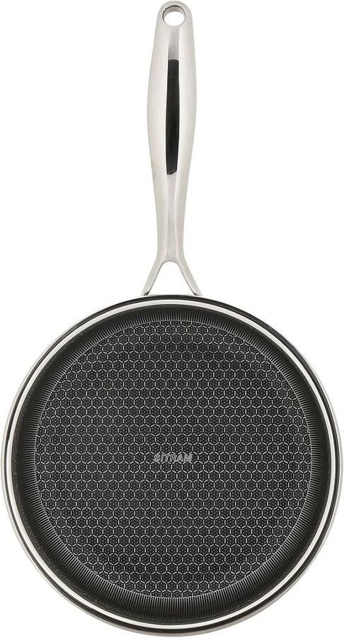 Koekenpan RVS 20 cm met honingraat anti-aanbaklaag voor alle warmtebronnen