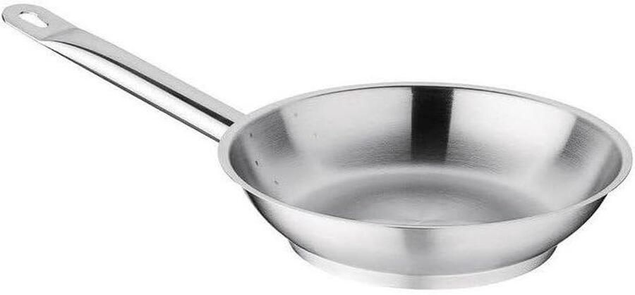 Koekenpan RVS Chefpan Kookpan Dagelijks Koken Inductie Geschikt 20 cm Zilver