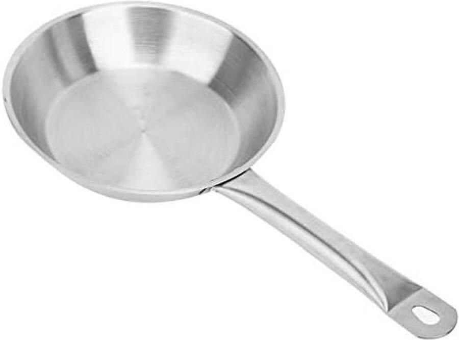 Koekenpan RVS Eieren Bakken Gelijkmatig Verwarmend 24cm Zilverkleurig
