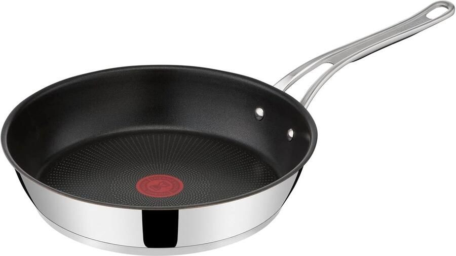 Koekenpan RVS Koekenpan Antiaanbak Gezond Koken Hitte Indicator 30 cm Zilver