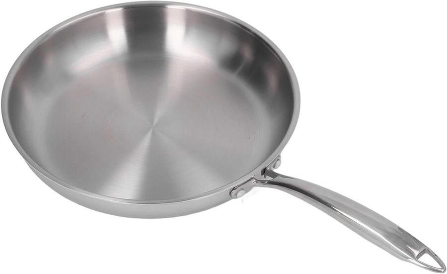 Roestvrijstalen Koekenpan Omeletpan Koekepan Omeletten Bakken Verdikt Materiaal 28CM Zilver