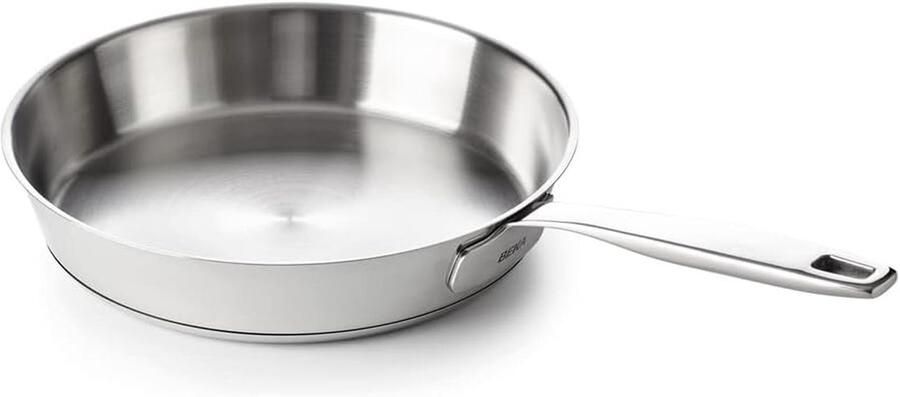 Koekenpan RVS Koekenpan Authentiek Koken 3-lagige sandwichbodem 20 cm Zilver