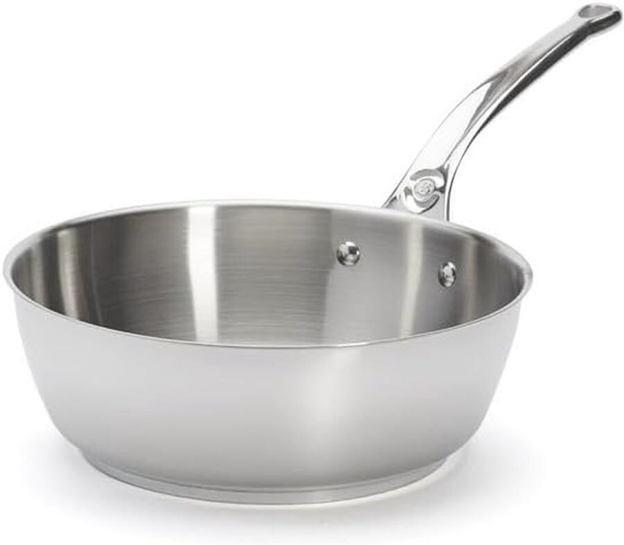 Koekenpan RVS Koekenpan Bakken en Braden Sandwichbodem Inductie 24cm Zilver