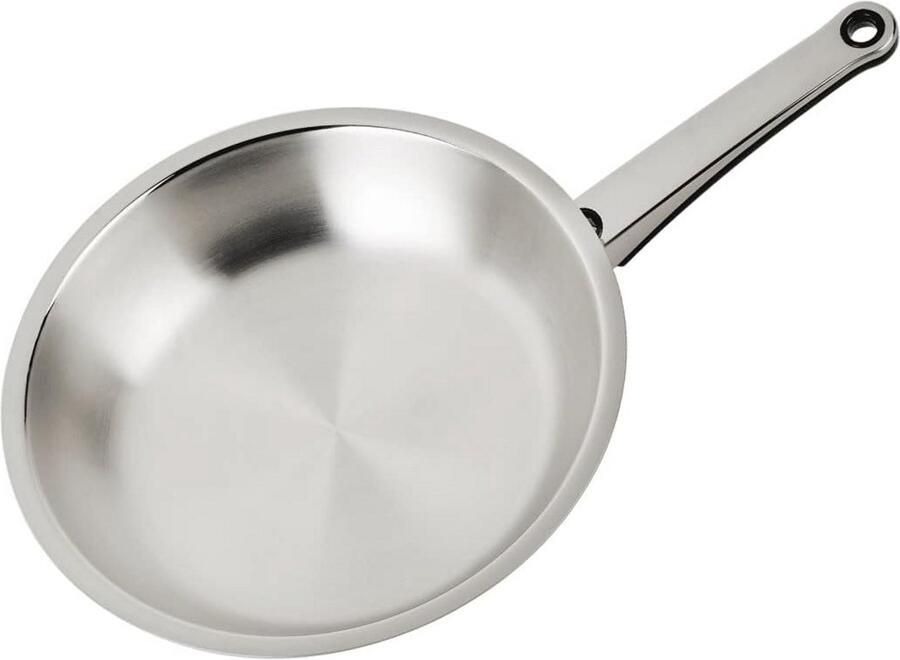 Koekenpan RVS Koekenpan Gezond Koken Gelijkmatige Warmte 20 cm Zilver