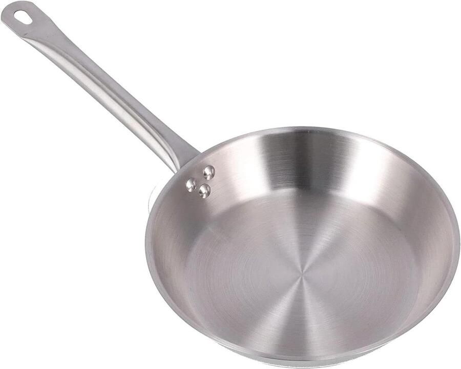Koekenpan RVS Koekenpan inductie Gezond Koken Aluminium warmtebodem Ø 28 x 5 cm Grijs