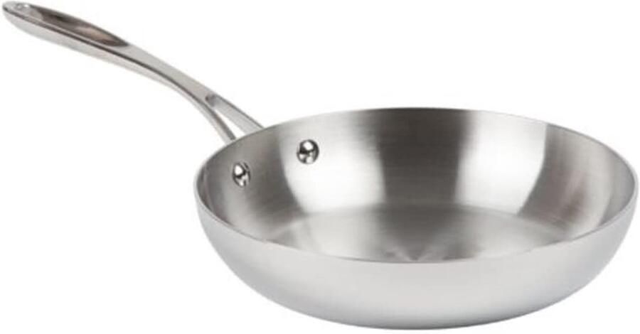 Koekenpan RVS Koekenpan Keuken Koken en Bakken Heavy duty constructie 24 cm Zilver