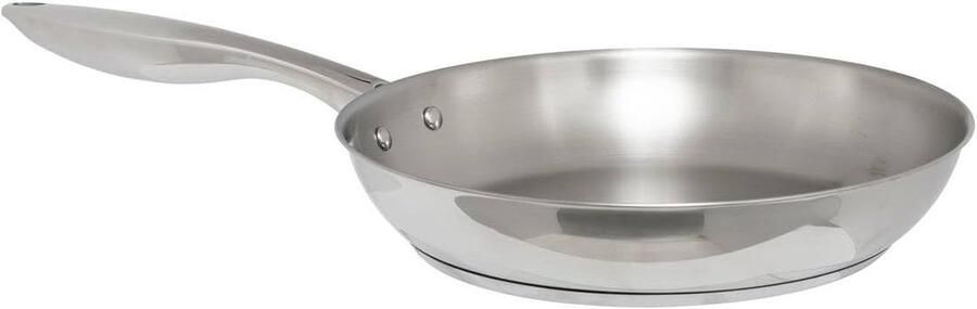 Koekenpan RVS Koekenpan Koken op inductie Ergonomische handgreep 28 cm Zilver