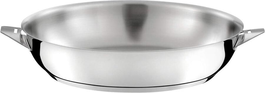 Koekenpan RVS Koekenpan Koken op Inductie Perfecte warmteverdeling 28 cm Zilver