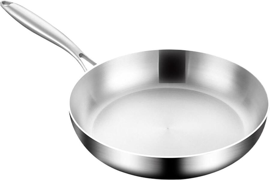 Roestvrijstalen pan Keukengerei Dagelijks koken Antislip handgreep 24 cm Zilver