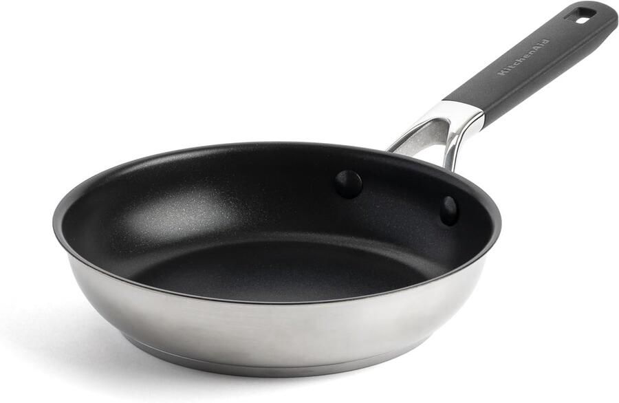 Koekenpan RVS Koekepan PFAS-vrij Koken op Inductie Keramische Anti-aanbaklaag 20 cm Zilver